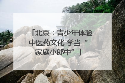 北京：青少年体验中医药文化 学当“家庭小郎中”