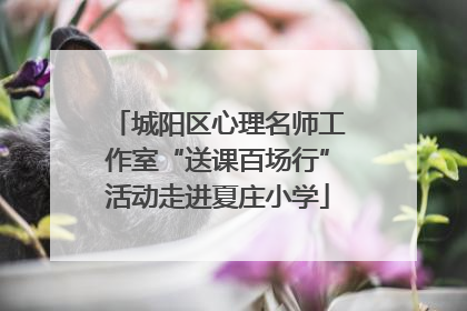 城阳区心理名师工作室“送课百场行”活动走进夏庄小学
