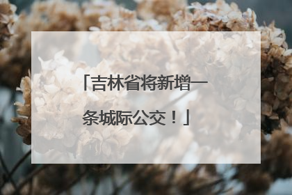 吉林省将新增一条城际公交！