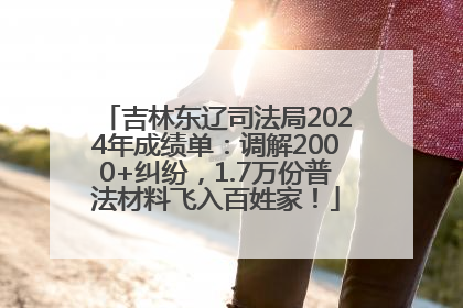 吉林东辽司法局2024年成绩单：调解2000+纠纷，1.7万份普法材料飞入百姓家！