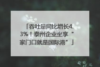 吞吐量同比增长4.3%！泰州企业坐享“家门口就是国际港”