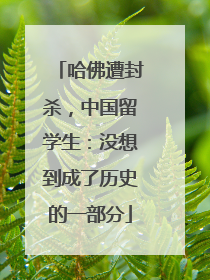 哈佛遭封杀，中国留学生：没想到成了历史的一部分