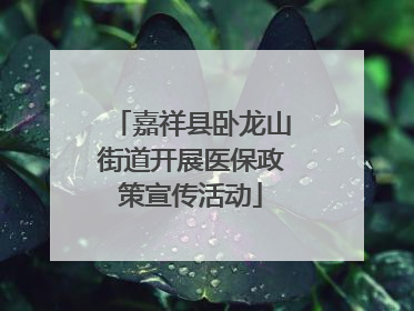嘉祥县卧龙山街道开展医保政策宣传活动