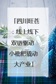 四川旺苍：线上线下双链驱动 小枇杷撬动大产业