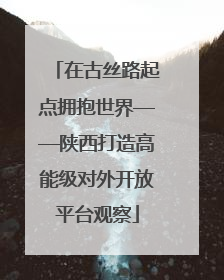 在古丝路起点拥抱世界——陕西打造高能级对外开放平台观察