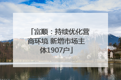 富顺：持续优化营商环境 新增市场主体1907户