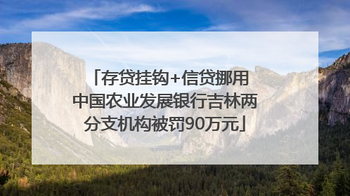 存贷挂钩+信贷挪用 中国农业发展银行吉林两分支机构被罚90万元