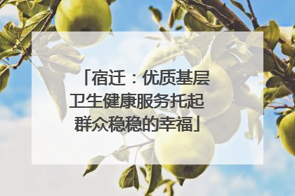 宿迁：优质基层卫生健康服务托起群众稳稳的幸福