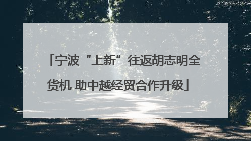 宁波“上新”往返胡志明全货机 助中越经贸合作升级