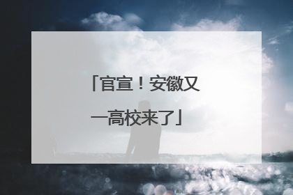 官宣！安徽又一高校来了