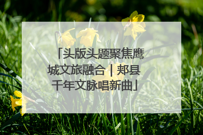 头版头题聚焦鹰城文旅融合｜郏县千年文脉唱新曲