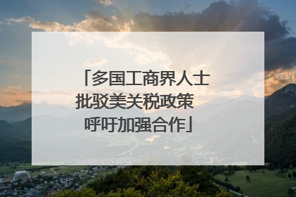 多国工商界人士批驳美关税政策 呼吁加强合作