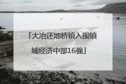 大冶还地桥镇入围镇域经济中部16强