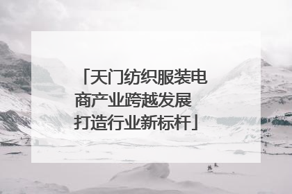 天门纺织服装电商产业跨越发展 打造行业新标杆