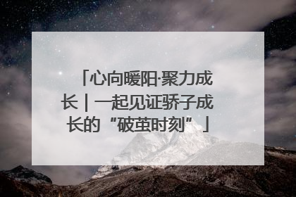 心向暖阳·聚力成长｜一起见证骄子成长的“破茧时刻”