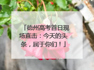 德州高考首日现场直击：今天的头条，属于你们！