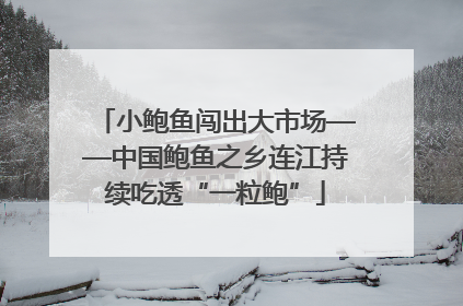 小鲍鱼闯出大市场——中国鲍鱼之乡连江持续吃透“一粒鲍”