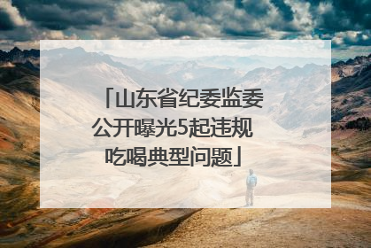 山东省纪委监委公开曝光5起违规吃喝典型问题
