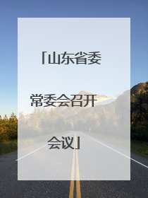 山东省委常委会召开会议