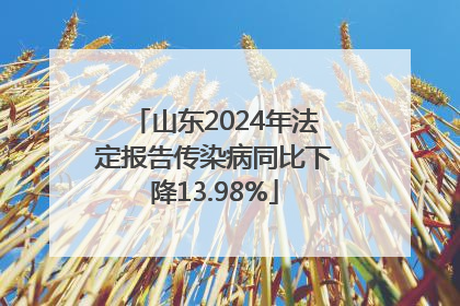 山东2024年法定报告传染病同比下降13.98%