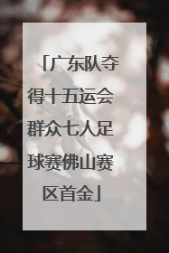 广东队夺得十五运会群众七人足球赛佛山赛区首金