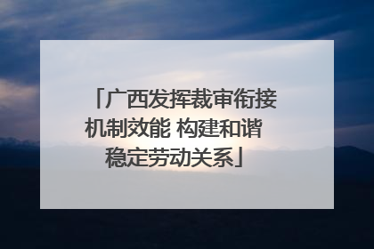 广西发挥裁审衔接机制效能 构建和谐稳定劳动关系