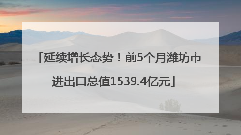 延续增长态势！前5个月潍坊市进出口总值1539.4亿元