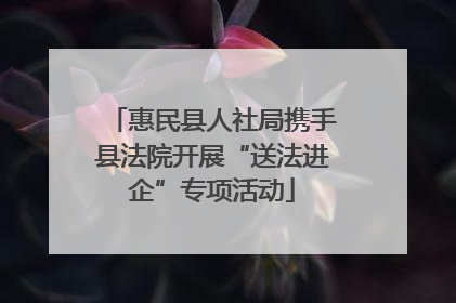 惠民县人社局携手县法院开展“送法进企”专项活动