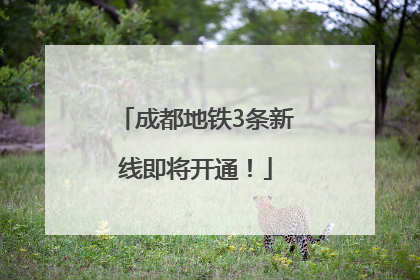 成都地铁3条新线即将开通！