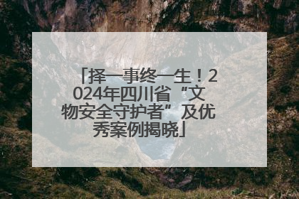 择一事终一生！2024年四川省“文物安全守护者”及优秀案例揭晓