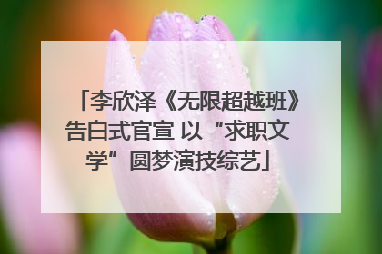 李欣泽《无限超越班》告白式官宣 以“求职文学”圆梦演技综艺