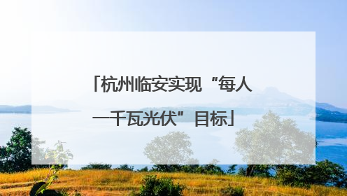 杭州临安实现“每人一千瓦光伏”目标