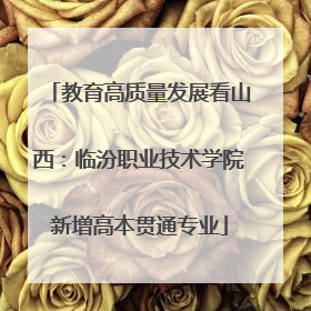 教育高质量发展看山西：临汾职业技术学院新增高本贯通专业