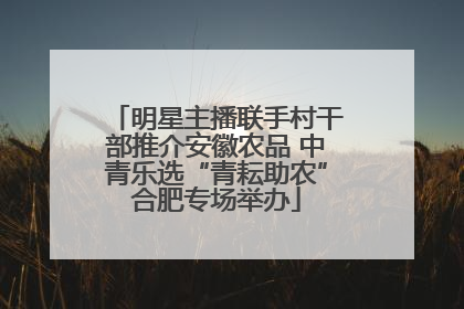 明星主播联手村干部推介安徽农品 中青乐选“青耘助农”合肥专场举办