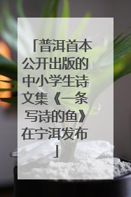 普洱首本公开出版的中小学生诗文集《一条写诗的鱼》在宁洱发布