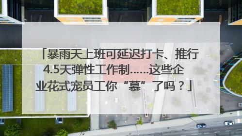 暴雨天上班可延迟打卡、推行4.5天弹性工作制……这些企业花式宠员工你“慕”了吗？