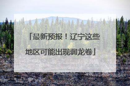 最新预报！辽宁这些地区可能出现弱龙卷