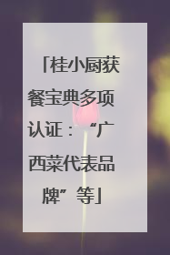 桂小厨获餐宝典多项认证：“广西菜代表品牌”等