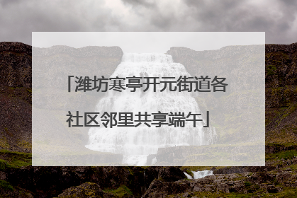 潍坊寒亭开元街道各社区邻里共享端午