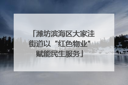 潍坊滨海区大家洼街道以“红色物业”赋能民生服务
