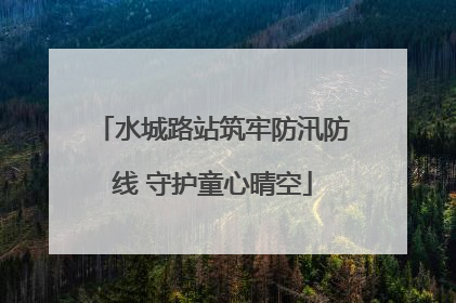 水城路站筑牢防汛防线 守护童心晴空
