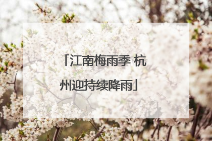 江南梅雨季 杭州迎持续降雨