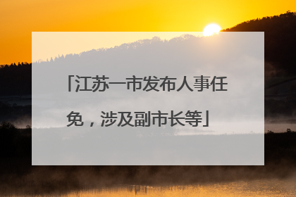 江苏一市发布人事任免，涉及副市长等