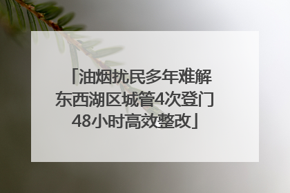 油烟扰民多年难解 东西湖区城管4次登门48小时高效整改