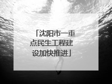 沈阳市一重点民生工程建设加快推进