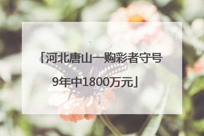 河北唐山一购彩者守号9年中1800万元