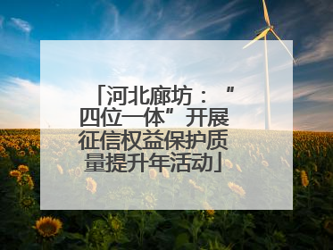 河北廊坊：“四位一体”开展征信权益保护质量提升年活动