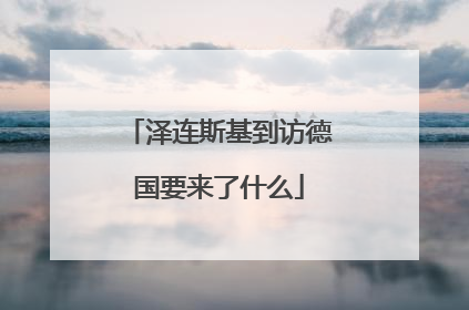 泽连斯基到访德国要来了什么