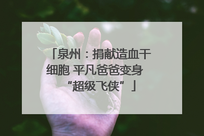 泉州：捐献造血干细胞 平凡爸爸变身“超级飞侠”