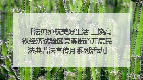 法典护航美好生活 上饶高铁经济试验区灵溪街道开展民法典普法宣传月系列活动